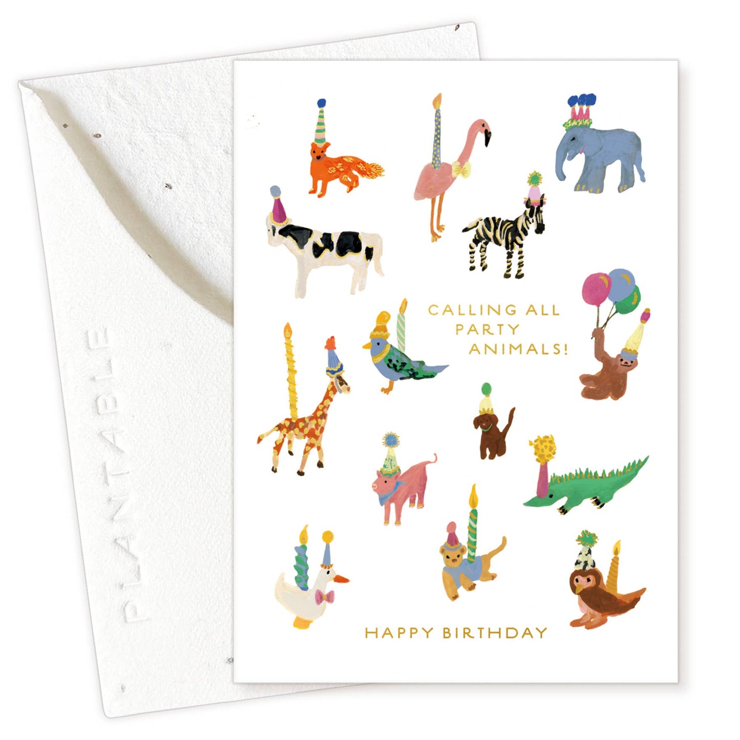 Animal Party Sprout - Birthday Mini Greeting Card
