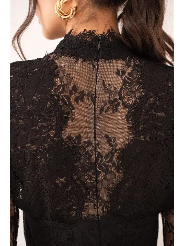 Long Dress in Plumetis Lace