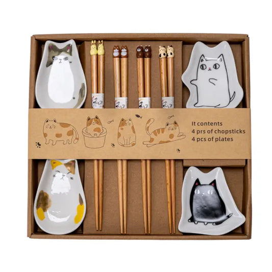 Cute Cats Wooden Chopsticks