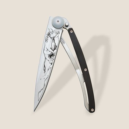Deejo 37G Bull Pocket Knife | Ebony Wood