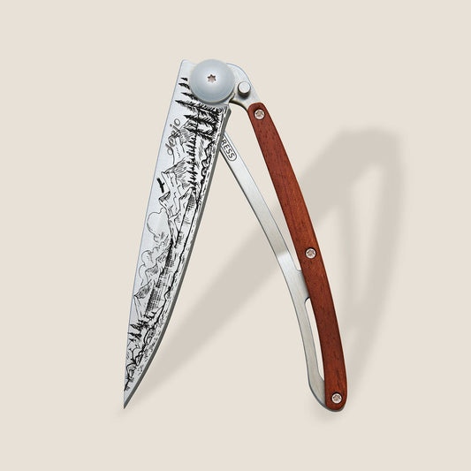 Deejo 37G Coral Wood / Mountain Pocket Knife
