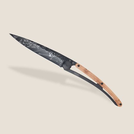 Deejo 37G Juniper Wood / Ski Pocket Knife