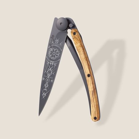 Deejo 37G Viking Pocket Knife | Olive Wood