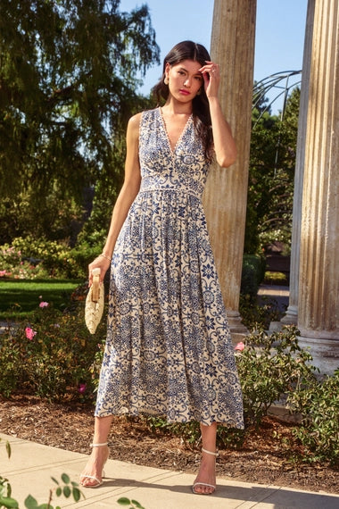 Summer in Capri Scalloped Lace Maxi Dress