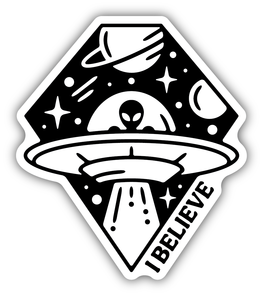 I Believe UFO Sticker