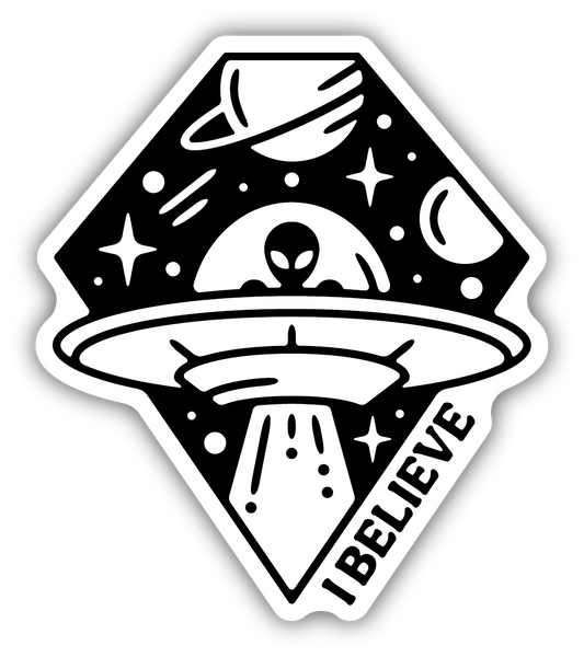 I Believe UFO Sticker