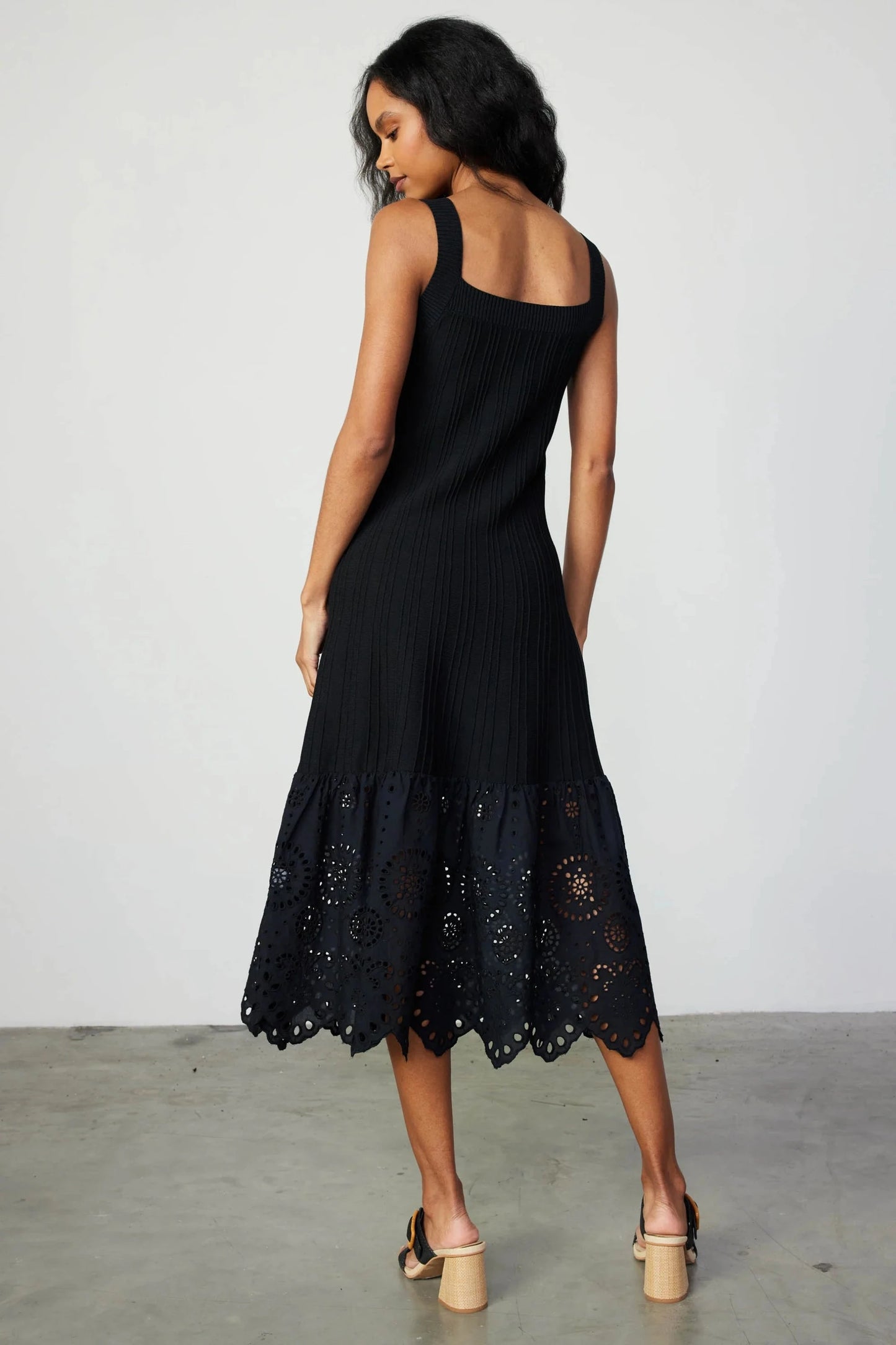 Contrast Lace Knit Dress