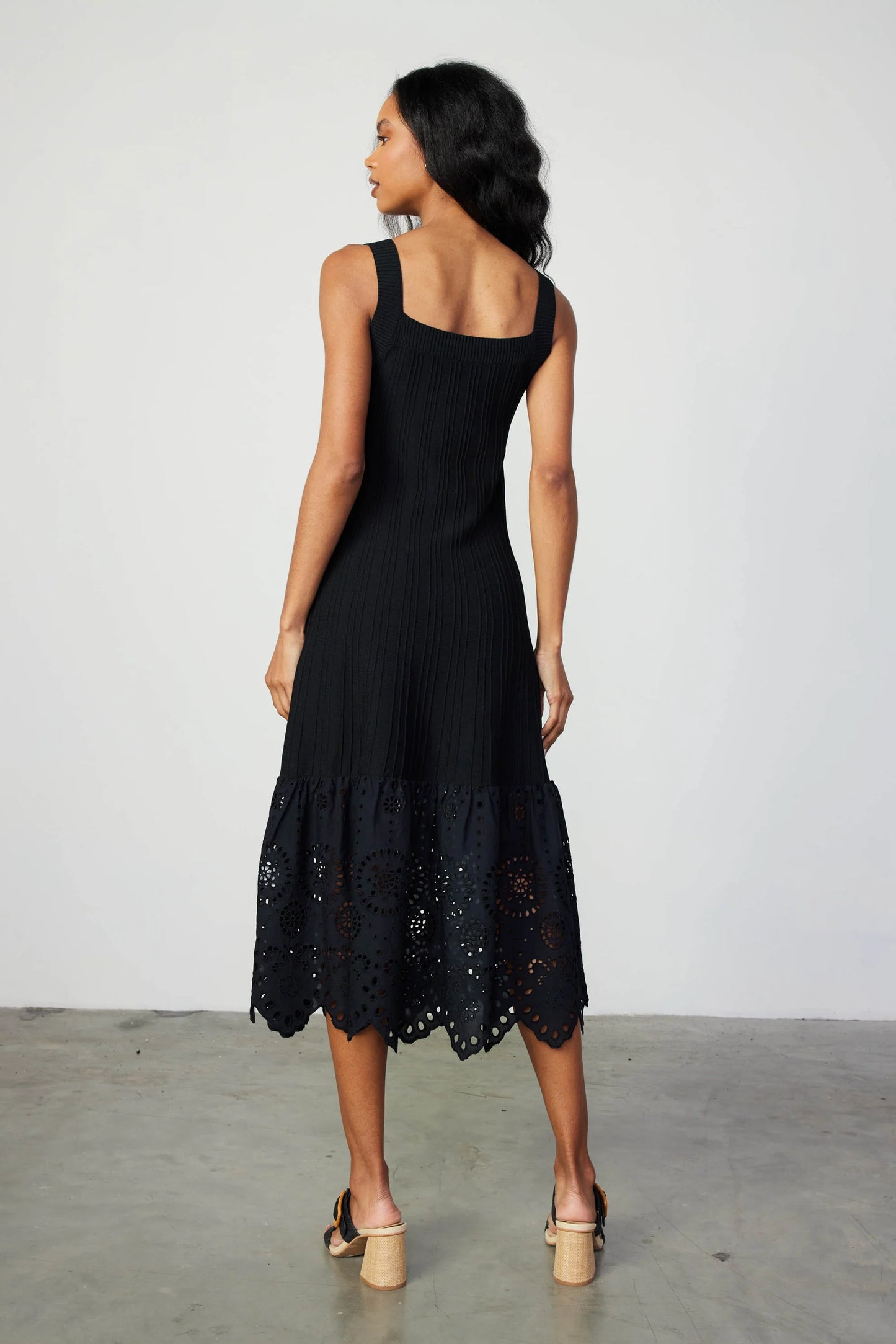 Contrast Lace Knit Dress