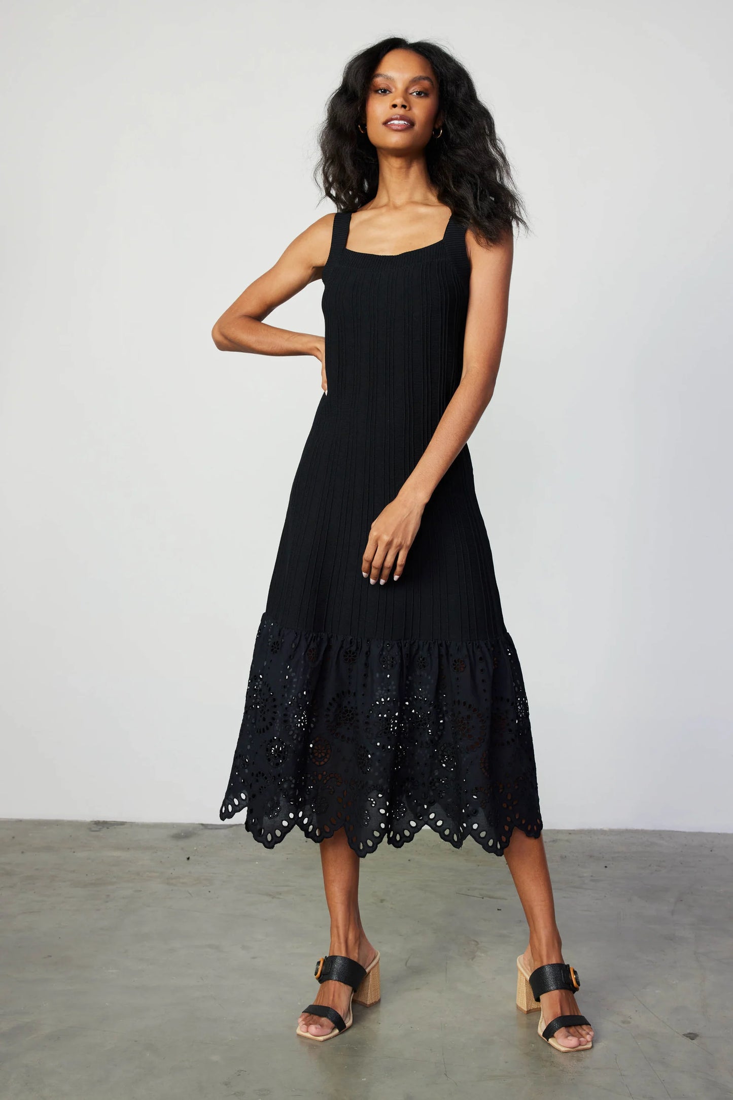 Contrast Lace Knit Dress