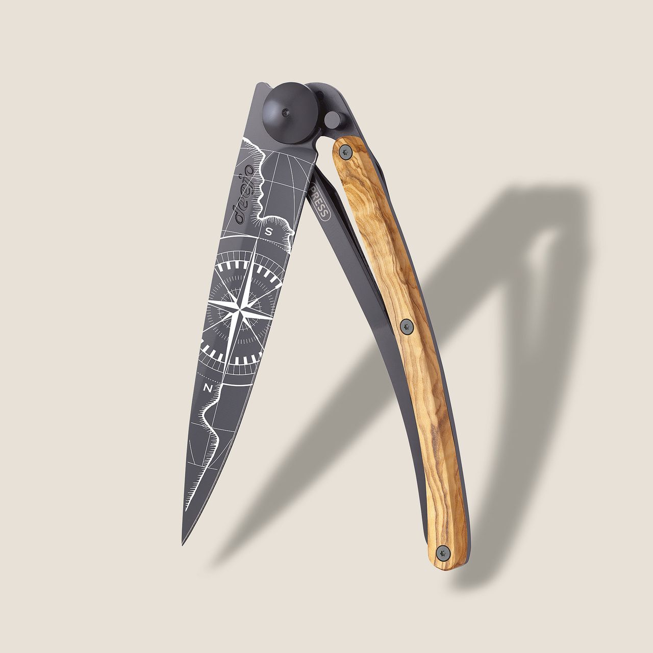 Deejo 390G Terra Incognita Pocket Knife | Olive Wood