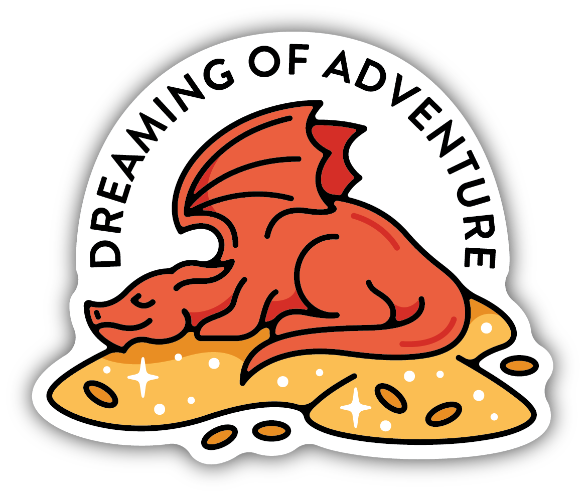 Dreaming Of Adventure Sleeping Dragon Sticker