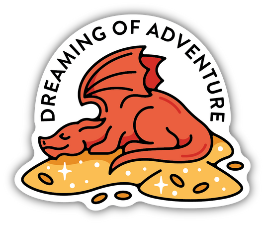 Dreaming Of Adventure Sleeping Dragon Sticker