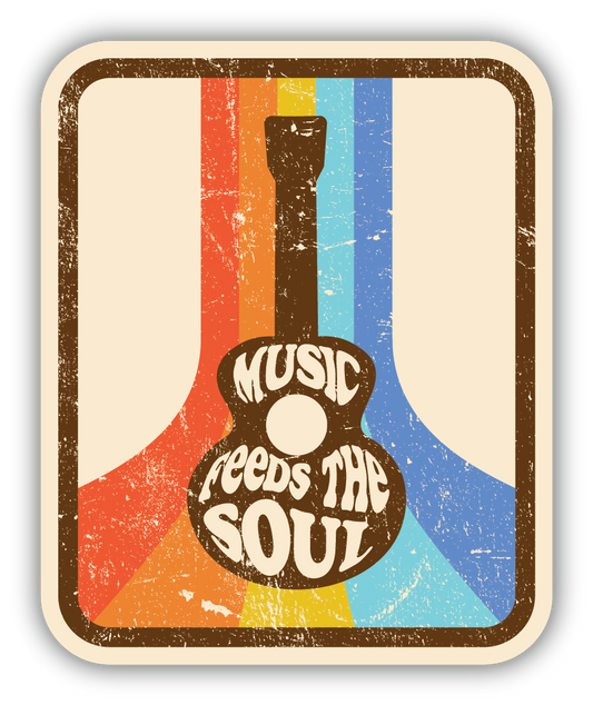 Music Feeds The Soul Guitar Sticker