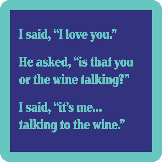 COASTER Talking To Wine | Funny Party Gift | Home Bar Decor