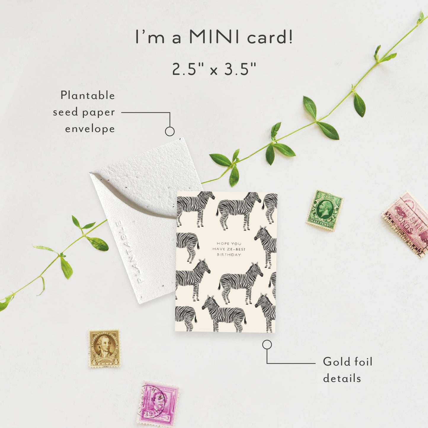 Ze-best Sprout - Birthday Mini Greeting Card (2.5" x 3.5")
