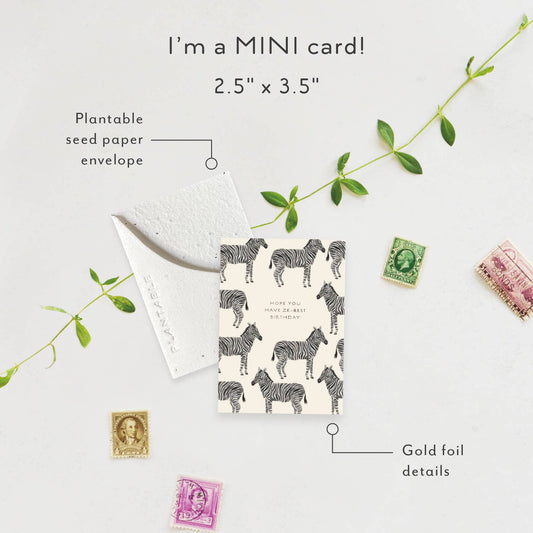 Ze-best Sprout - Birthday Mini Greeting Card (2.5" x 3.5")