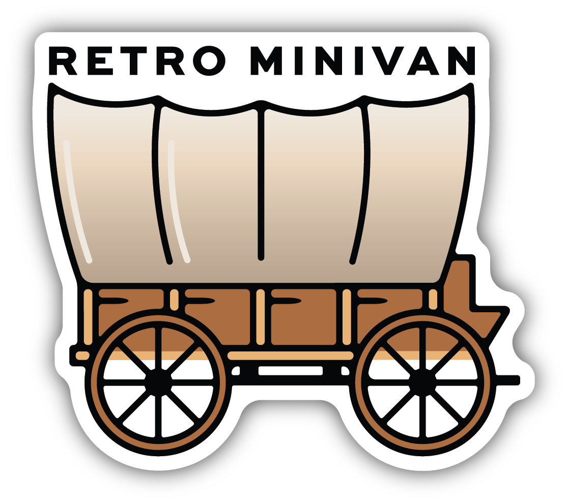 Retro Minivan Covered Wagon Sticker