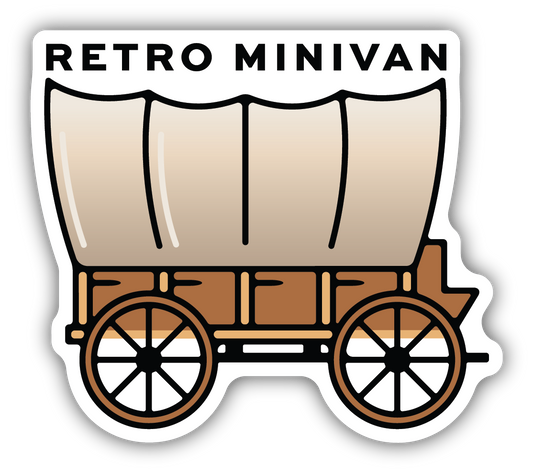 Retro Minivan Covered Wagon Sticker