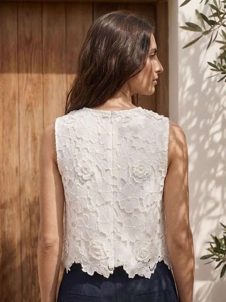3D Embroidered Floral Top