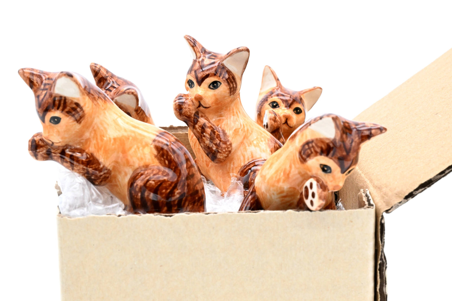 Miniature Ceramic Orange Tabby Cat | Individual