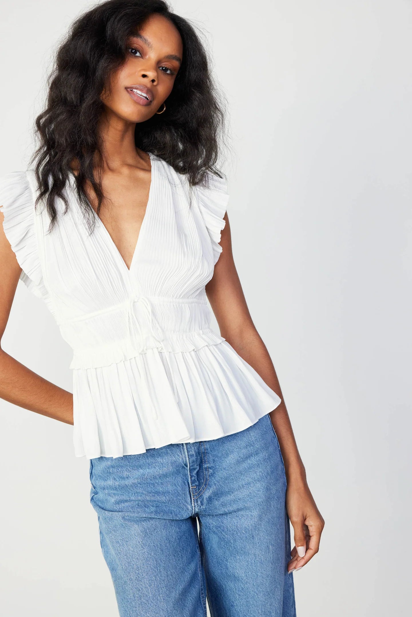 Mara Pleated Sleeveless Blouse