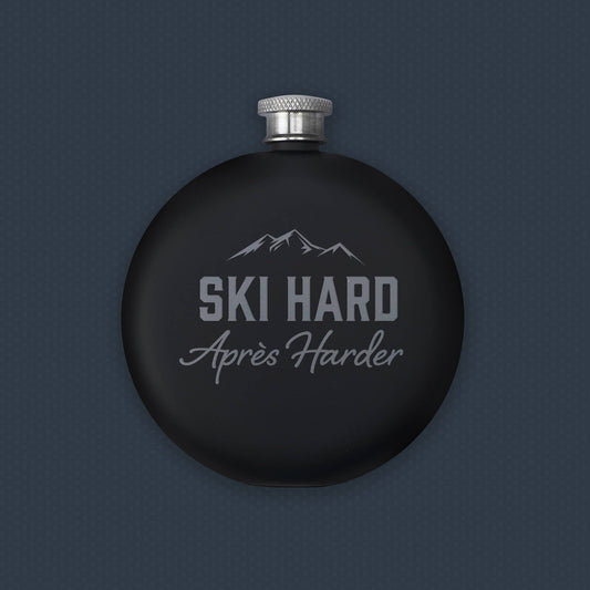 Ski Hard, Après Harder Hip Flask | Black