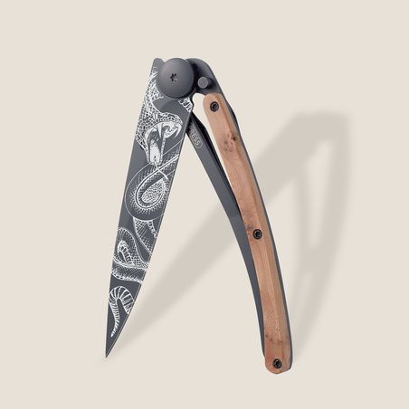 Deejo 37G Snake Pocket Knife | Juniper Wood
