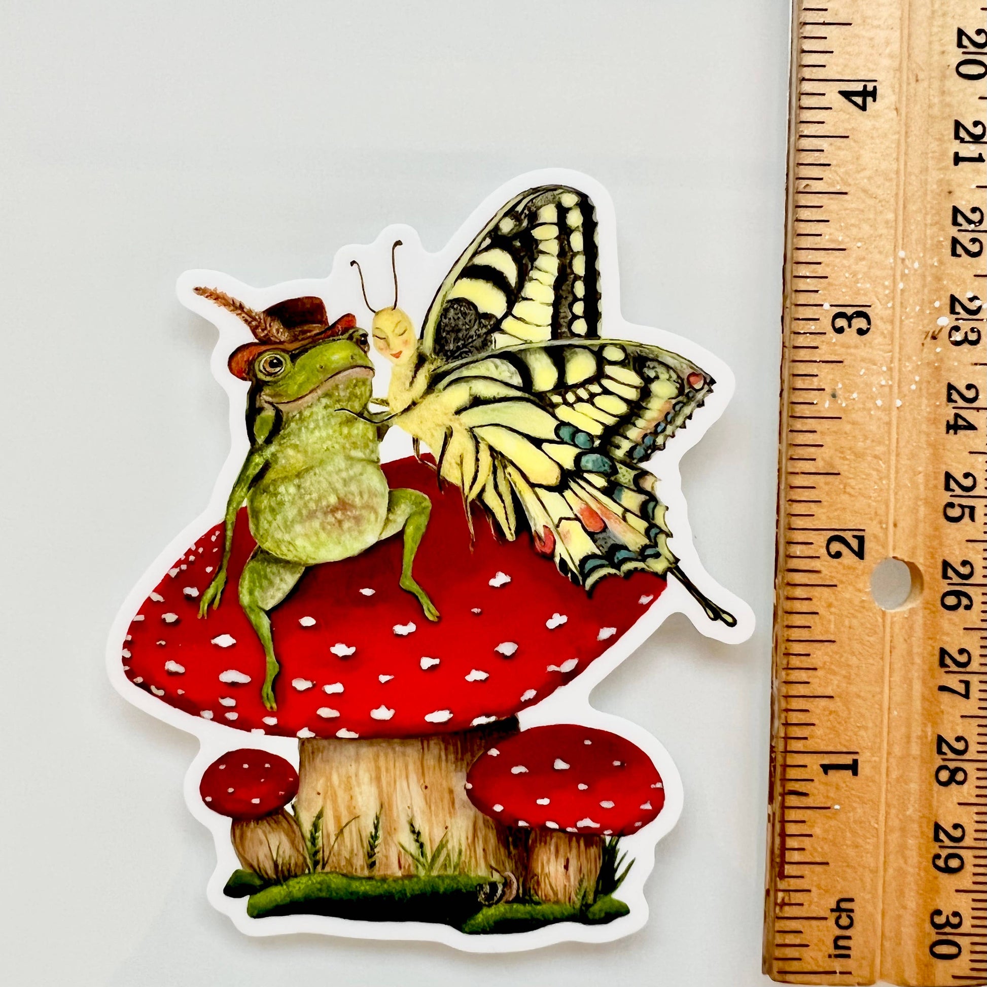 Frog & Butterfly / Die Cut Vinyl Sticker