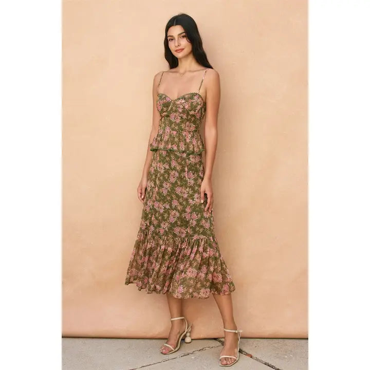 Floral Ruffled Layered Dress