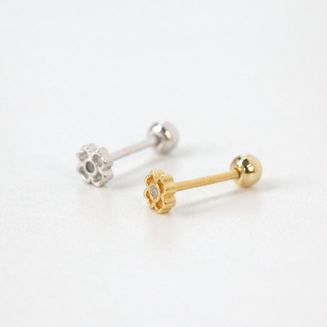 Tiny Flower Screw Back Earring