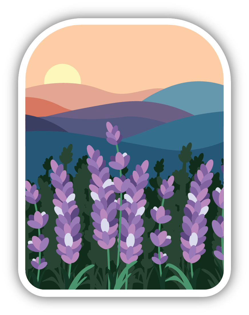 Lavender Landscape Sticker