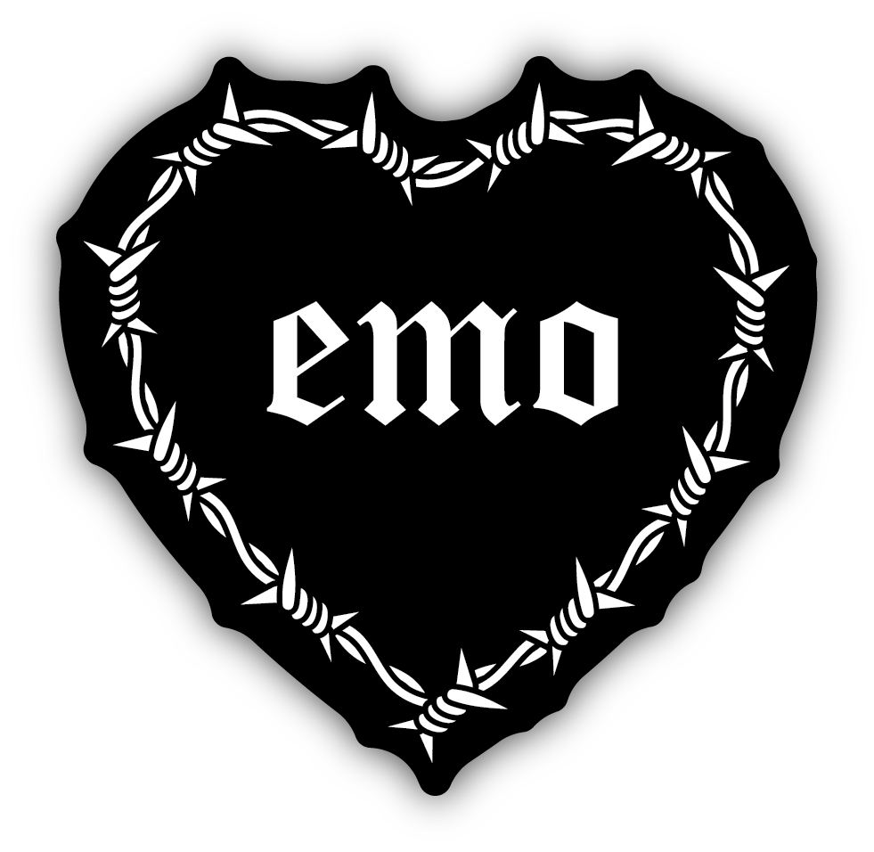 Emo Barbed Wire Heart Sticker