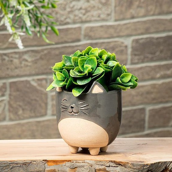 Large Cat on Legs Planter