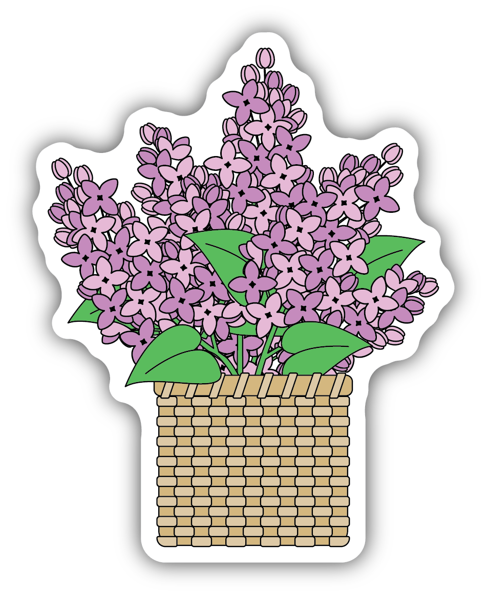 Basket Of Lilacs Sticker