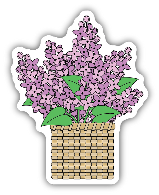 Basket Of Lilacs Sticker