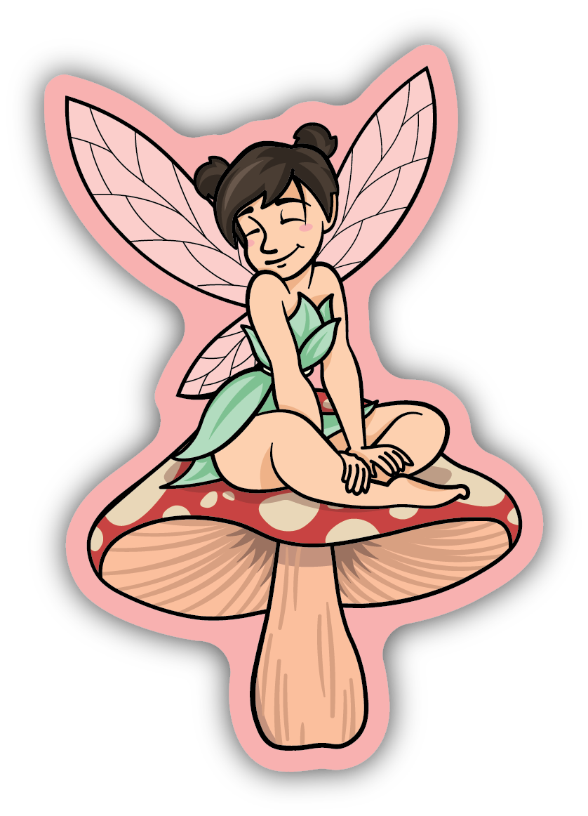 Fairy On A Mushroom Sticker