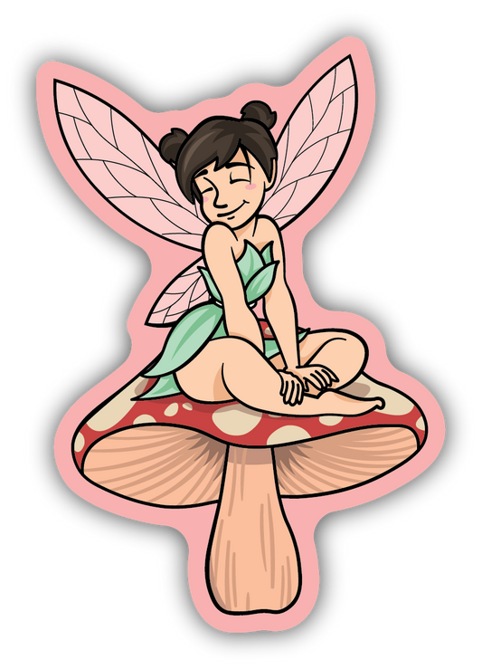 Fairy On A Mushroom Sticker