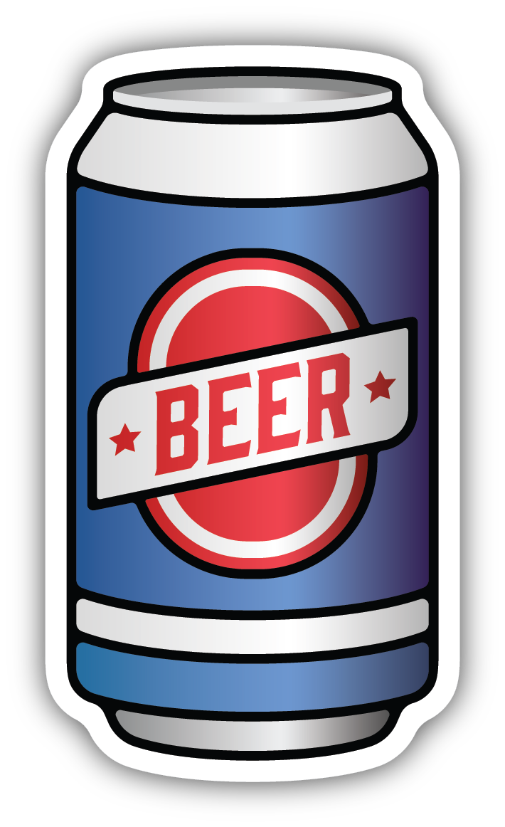 Beer Can Sticker
