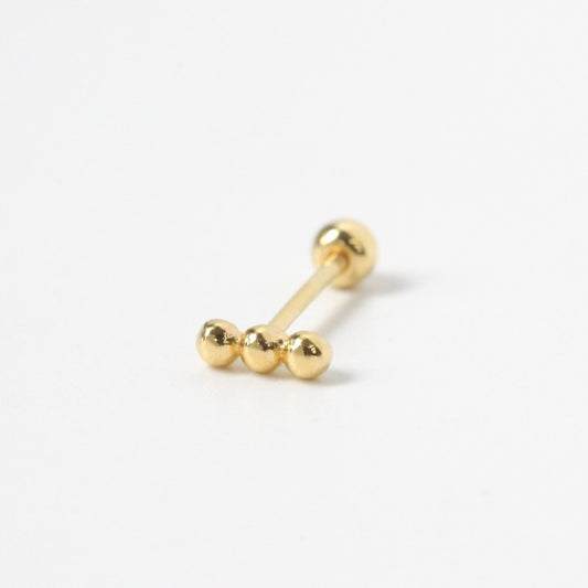 Tiny Three Dot Screw Back Earring