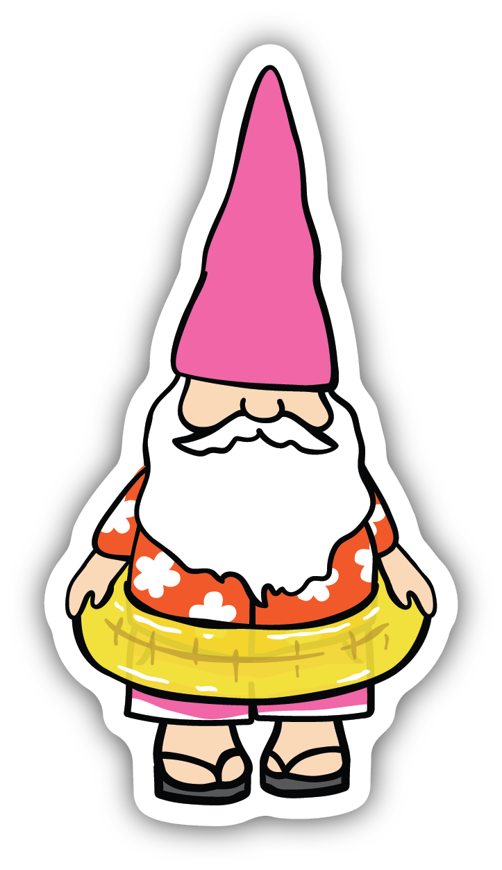 Gnome With An Intertube Sticker