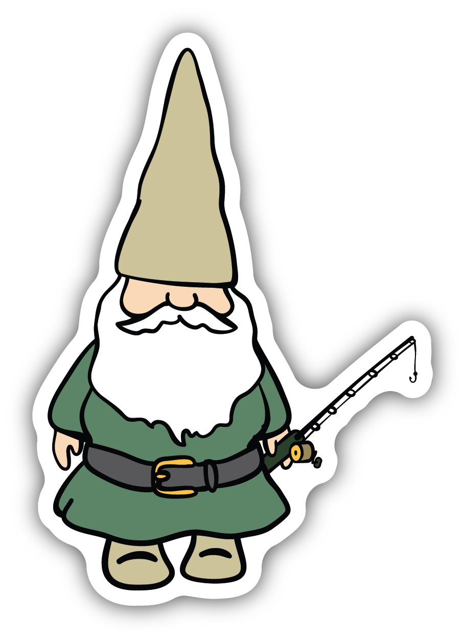 Fishing Gnome Sticker