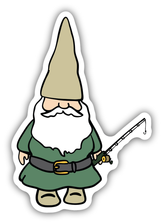 Fishing Gnome Sticker