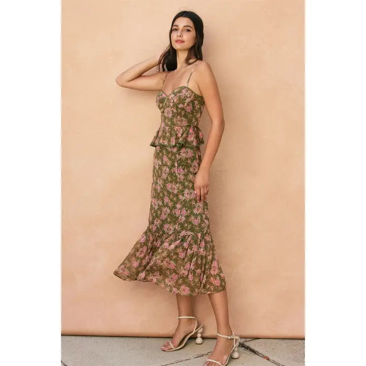 Floral Ruffled Layered Dress