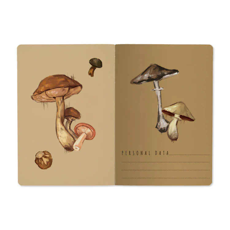 Softcover Notebook | Mushrooms on White 