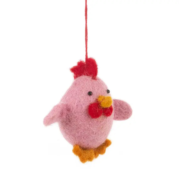 Handmade Felt Chattering Chicks Assorted Hanging Decorations