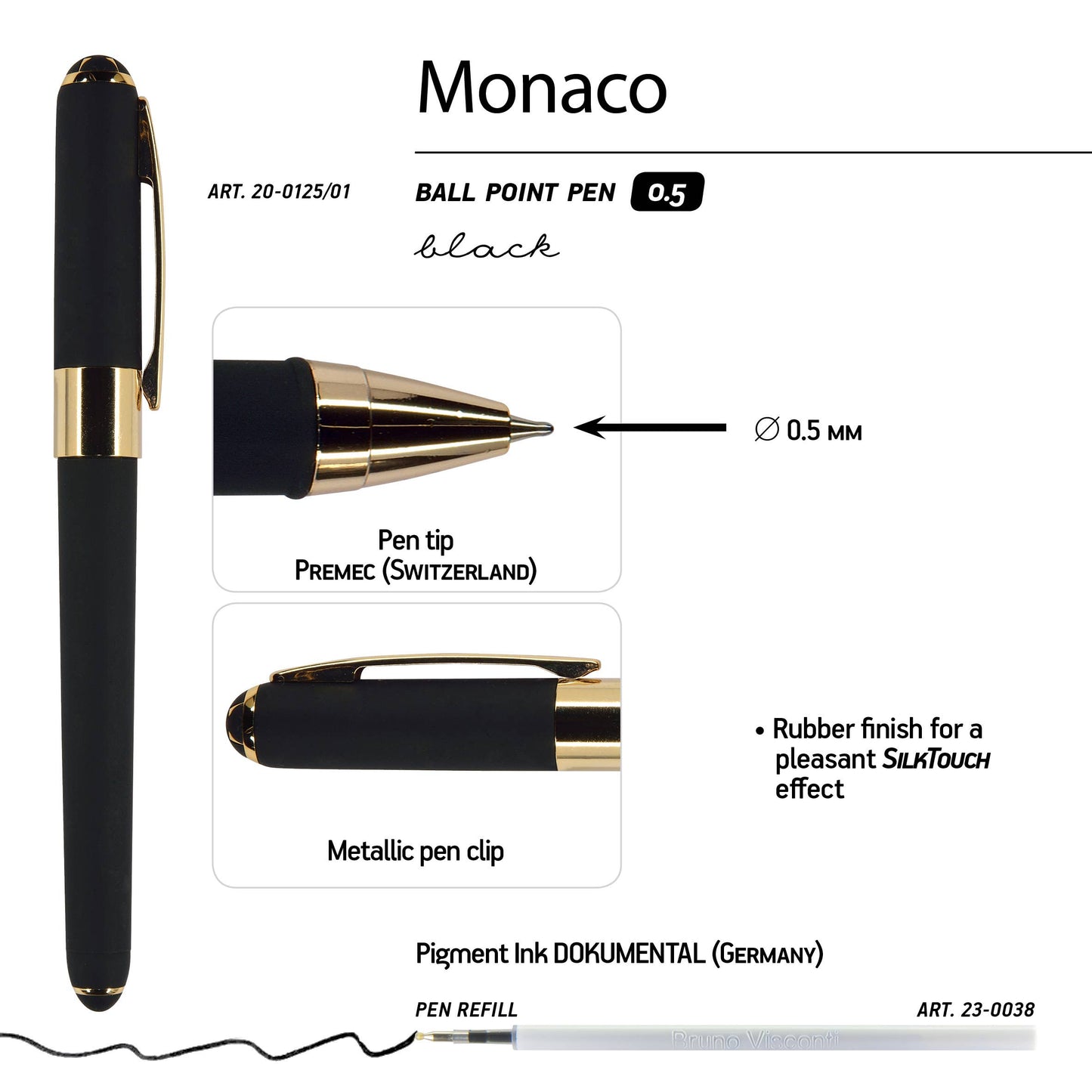 Monaco Collection Black Ballpoint Pen