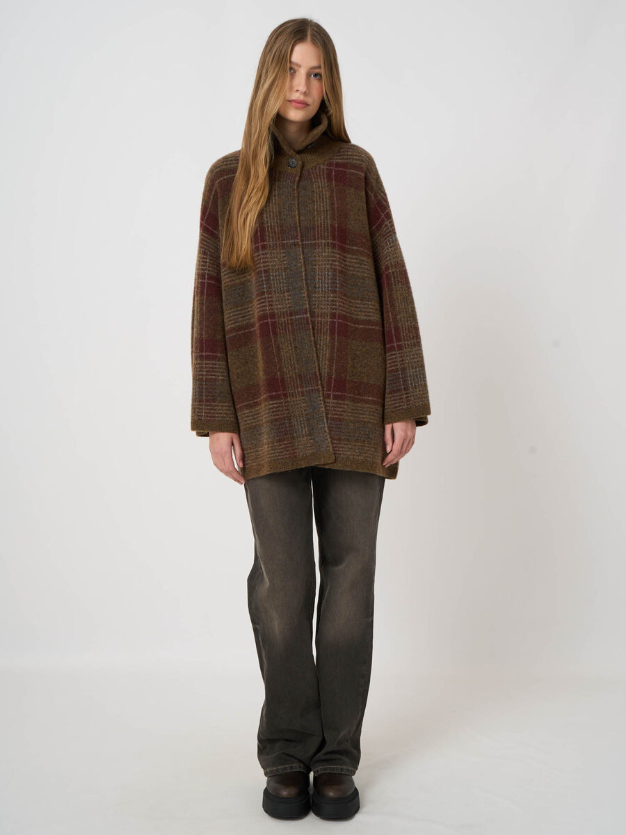 Wool-Alpaca Jacquard Jacket Cardigan