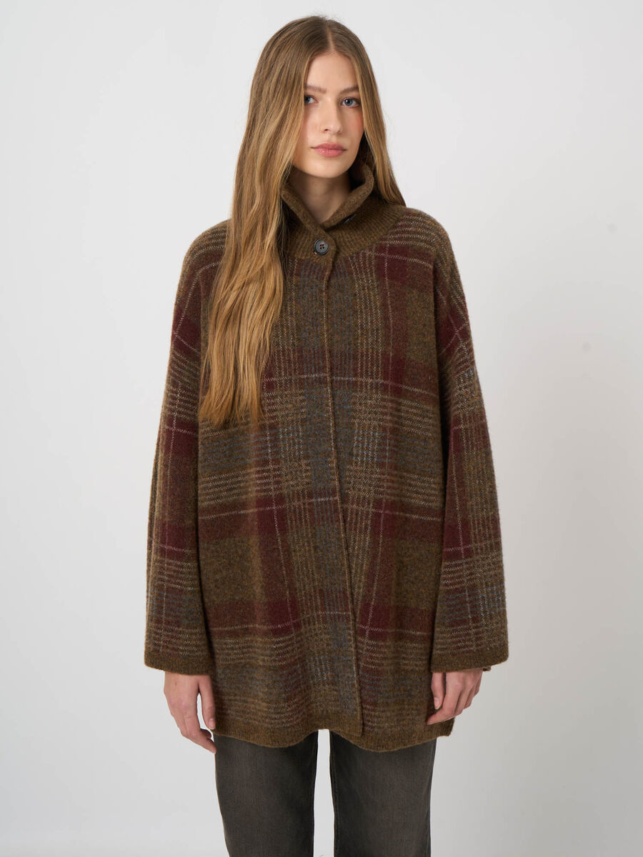 Wool-Alpaca Jacquard Jacket Cardigan