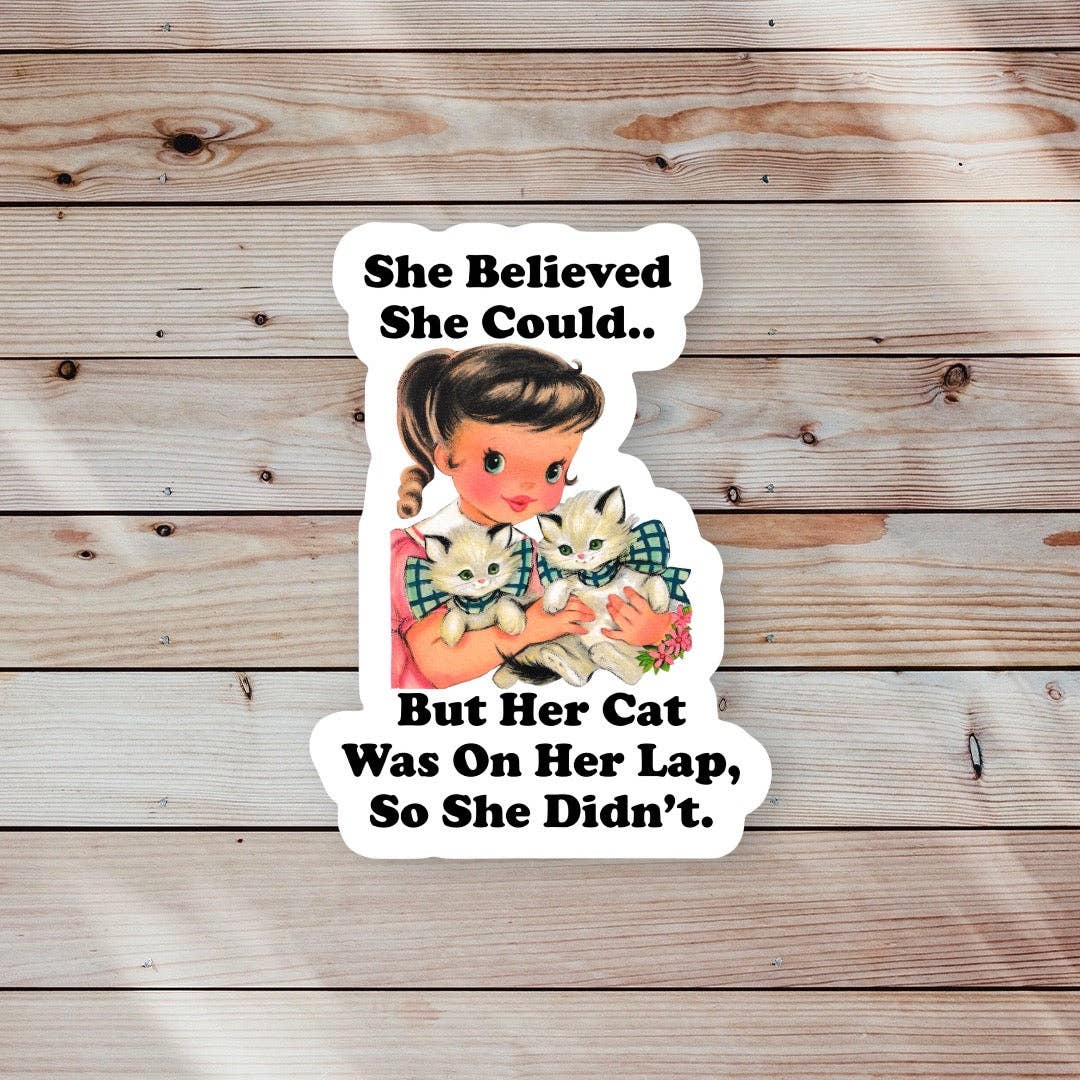 Her Cat Was in Her Lap So She Didn’t Sticker