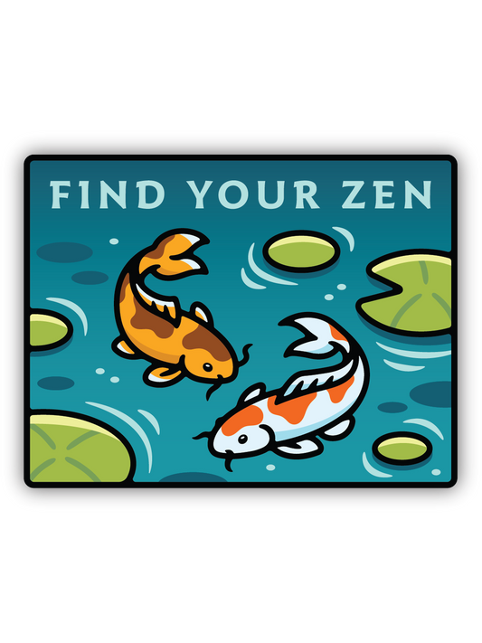 Find Your Zen Koi Fish Sticker